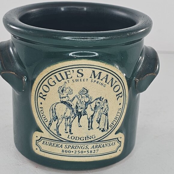 Rogues Manor Green Ceramic Crock Deneen Pottery Small Collectible Decor - Picture 7 of 8